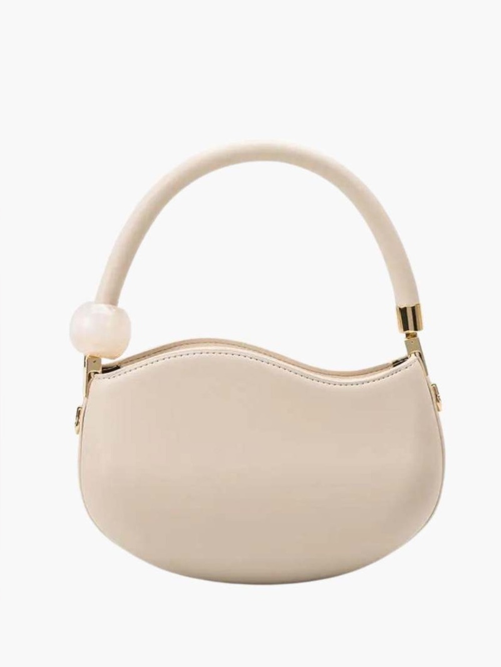 Melie Biianco Cream Crescent Handle Bag